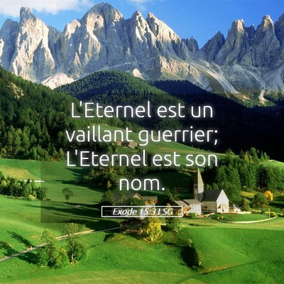 Picture 05 - Exode 15:3 LSG - L'Eternel est un vaillant guerrier; L'Eternel est - Bible Verse Picture