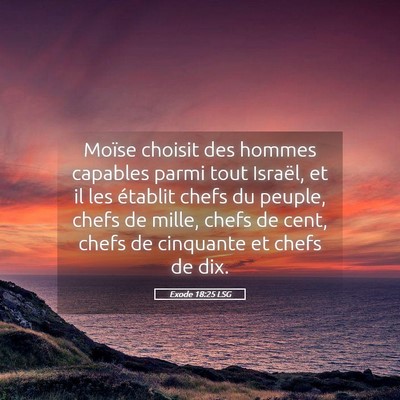 Picture 05 - Exode 18:25 LSG - Moïse choisit des hommes capables parmi tout - Bible Verse Picture