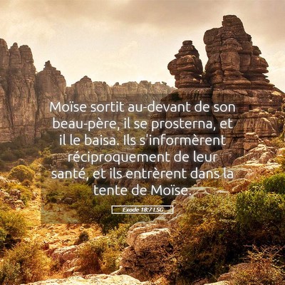 Picture 05 - Exode 18:7 LSG - Moïse sortit au-devant de son beau-père, il se - Bible Verse Picture