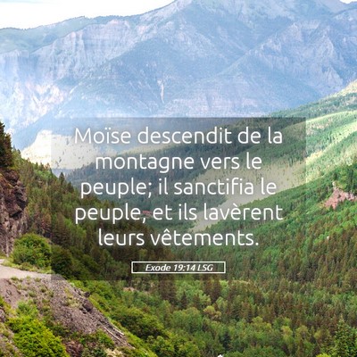 Picture 05 - Exode 19:14 LSG - Moïse descendit de la montagne vers le peuple; - Bible Verse Picture