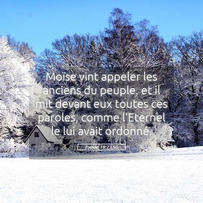 Picture 05 - Exode 19:7 LSG - Moïse vint appeler les anciens du peuple, et il - Bible Verse Picture