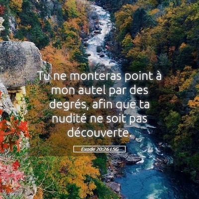 Picture 05 - Exode 20:26 LSG - Tu ne monteras point à mon autel par des - Bible Verse Picture