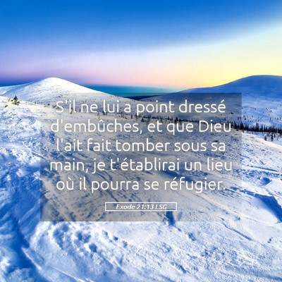 Picture 05 - Exode 21:13 LSG - S'il ne lui a point dressé d'embûches, et que - Bible Verse Picture