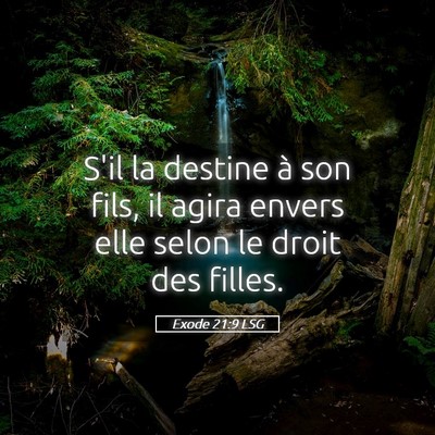Picture 05 - Exode 21:9 LSG - S'il la destine à son fils, il agira envers elle - Bible Verse Picture