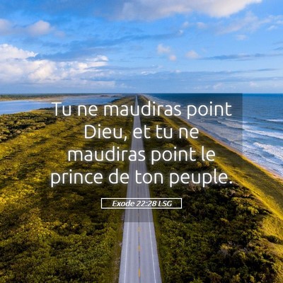 Picture 05 - Exode 22:28 LSG - Tu ne maudiras point Dieu, et tu ne maudiras - Bible Verse Picture