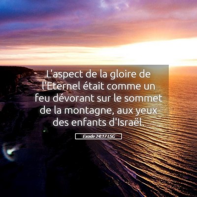 Picture 05 - Exode 24:17 LSG - L'aspect de la gloire de l'Eternel était comme - Bible Verse Picture