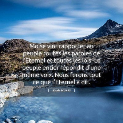 Picture 05 - Exode 24:3 LSG - Moïse vint rapporter au peuple toutes les - Bible Verse Picture