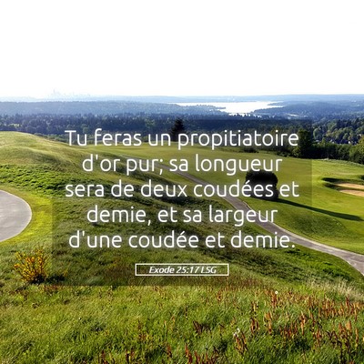 Picture 05 - Exode 25:17 LSG - Tu feras un propitiatoire d'or pur; sa longueur - Bible Verse Picture