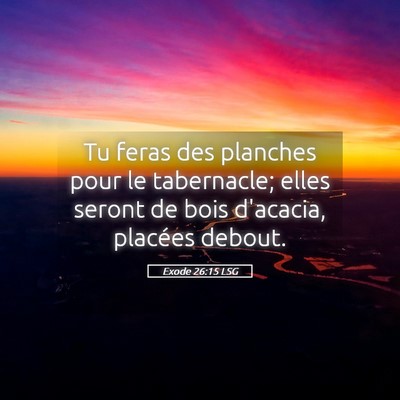 Picture 05 - Exode 26:15 LSG - Tu feras des planches pour le tabernacle; elles - Bible Verse Picture