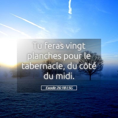 Picture 05 - Exode 26:18 LSG - Tu feras vingt planches pour le tabernacle, du - Bible Verse Picture