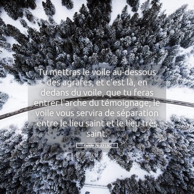 Picture 05 - Exode 26:33 LSG - Tu mettras le voile au-dessous des agrafes, et - Bible Verse Picture