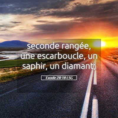 Picture 05 - Exode 28:18 LSG - seconde rangée, une escarboucle, un saphir, un - Bible Verse Picture