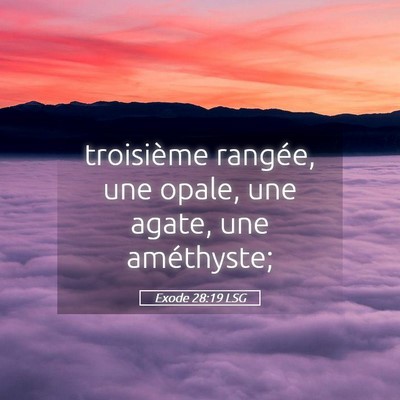Picture 05 - Exode 28:19 LSG - troisième rangée, une opale, une agate, une - Bible Verse Picture