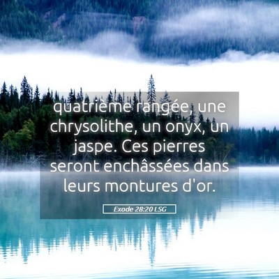 Picture 05 - Exode 28:20 LSG - quatrième rangée, une chrysolithe, un onyx, un - Bible Verse Picture