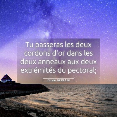 Picture 05 - Exode 28:24 LSG - Tu passeras les deux cordons d'or dans les deux - Bible Verse Picture