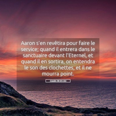 Picture 05 - Exode 28:35 LSG - Aaron s'en revêtira pour faire le service; quand - Bible Verse Picture