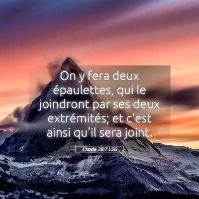 Picture 05 - Exode 28:7 LSG - On y fera deux épaulettes, qui le joindront par - Bible Verse Picture