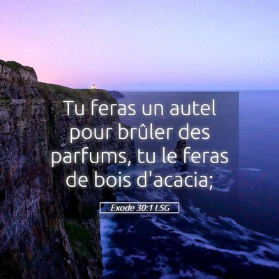 Picture 05 - Exode 30:1 LSG - Tu feras un autel pour brûler des parfums, tu le - Bible Verse Picture