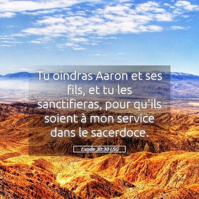 Picture 05 - Exode 30:30 LSG - Tu oindras Aaron et ses fils, et tu les - Bible Verse Picture