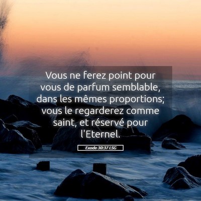 Picture 05 - Exode 30:37 LSG - Vous ne ferez point pour vous de parfum - Bible Verse Picture