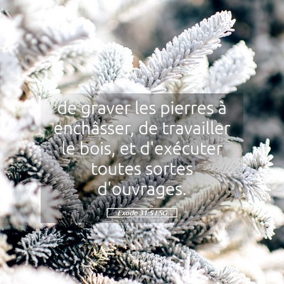 Picture 05 - Exode 31:5 LSG - de graver les pierres à enchâsser, de - Bible Verse Picture