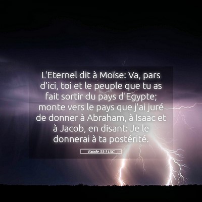 Picture 05 - Exode 33:1 LSG - L'Eternel dit à Moïse: Va, pars d'ici, toi et - Bible Verse Picture