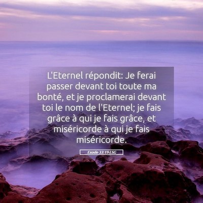Picture 05 - Exode 33:19 LSG - L'Eternel répondit: Je ferai passer devant toi - Bible Verse Picture