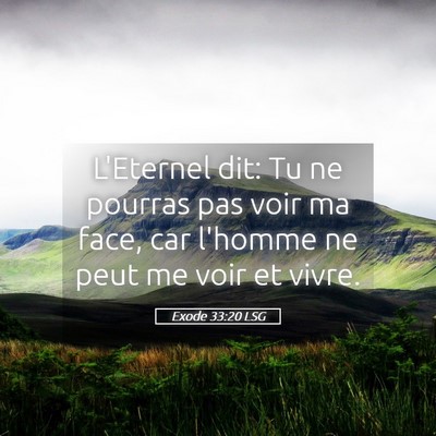 Picture 05 - Exode 33:20 LSG - L'Eternel dit: Tu ne pourras pas voir ma face, - Bible Verse Picture