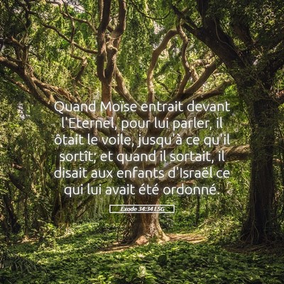 Picture 05 - Exode 34:34 LSG - Quand Moïse entrait devant l'Eternel, pour lui - Bible Verse Picture