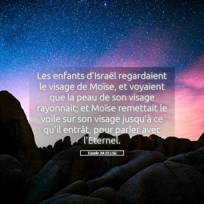Picture 05 - Exode 34:35 LSG - Les enfants d'Israël regardaient le visage de - Bible Verse Picture