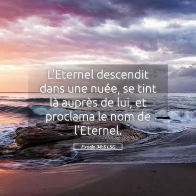 Picture 05 - Exode 34:5 LSG - L'Eternel descendit dans une nuée, se tint là - Bible Verse Picture