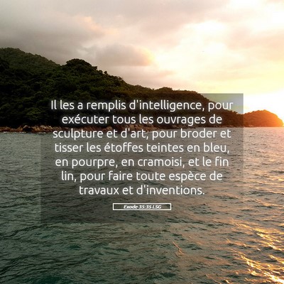 Picture 05 - Exode 35:35 LSG - Il les a remplis d'intelligence, pour exécuter - Bible Verse Picture