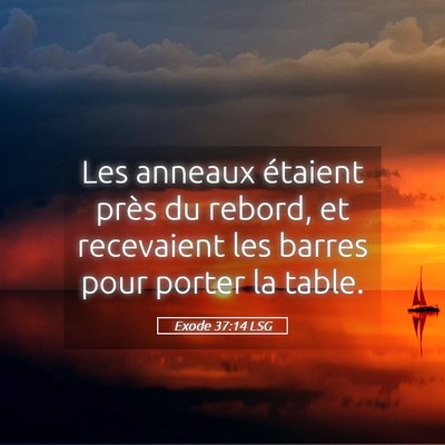 Picture 05 - Exode 37:14 LSG - Les anneaux étaient près du rebord, et - Bible Verse Picture