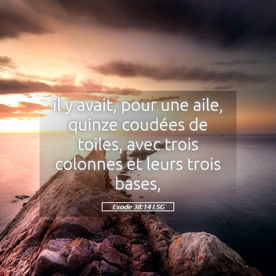 Picture 05 - Exode 38:14 LSG - il y avait, pour une aile, quinze coudées de - Bible Verse Picture