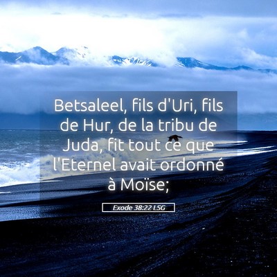 Picture 05 - Exode 38:22 LSG - Betsaleel, fils d'Uri, fils de Hur, de la tribu - Bible Verse Picture