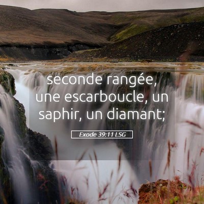 Picture 05 - Exode 39:11 LSG - seconde rangée, une escarboucle, un saphir, un - Bible Verse Picture