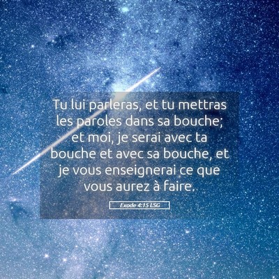 Picture 05 - Exode 4:15 LSG - Tu lui parleras, et tu mettras les paroles dans - Bible Verse Picture