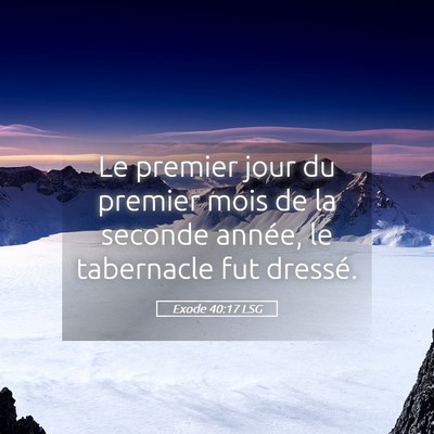 Picture 05 - Exode 40:17 LSG - Le premier jour du premier mois de la seconde - Bible Verse Picture