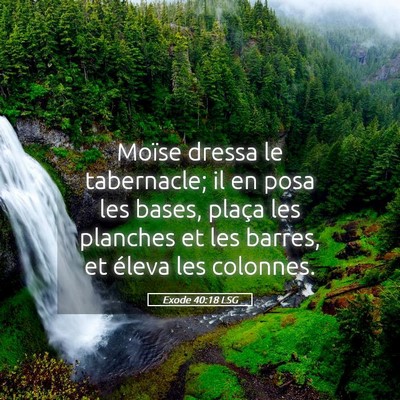 Picture 05 - Exode 40:18 LSG - Moïse dressa le tabernacle; il en posa les - Bible Verse Picture