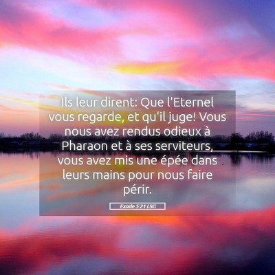 Picture 05 - Exode 5:21 LSG - Ils leur dirent: Que l'Eternel vous regarde, et - Bible Verse Picture