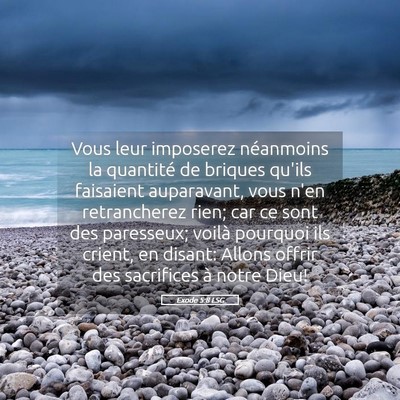 Picture 05 - Exode 5:8 LSG - Vous leur imposerez néanmoins la quantité de - Bible Verse Picture
