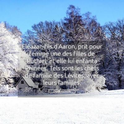 Picture 05 - Exode 6:25 LSG - Eléazar, fils d'Aaron, prit pour femme une des - Bible Verse Picture