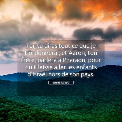 Picture 05 - Exode 7:2 LSG - Toi, tu diras tout ce que je t'ordonnerai; et - Bible Verse Picture