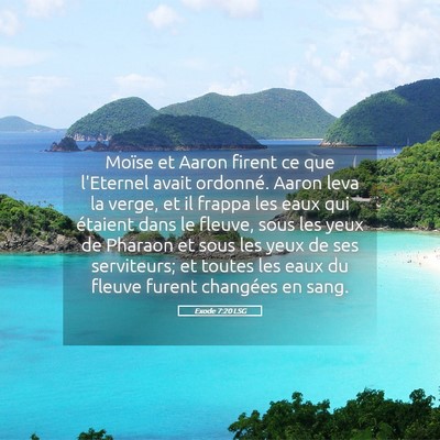 Picture 05 - Exode 7:20 LSG - Moïse et Aaron firent ce que l'Eternel avait - Bible Verse Picture