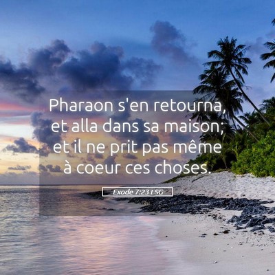Picture 05 - Exode 7:23 LSG - Pharaon s'en retourna, et alla dans sa maison; et - Bible Verse Picture