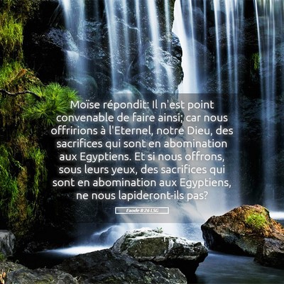 Picture 05 - Exode 8:26 LSG - Moïse répondit: Il n'est point convenable de - Bible Verse Picture