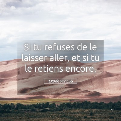 Picture 05 - Exode 9:2 LSG - Si tu refuses de le laisser aller, et si tu le - Bible Verse Picture
