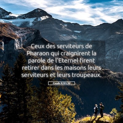Picture 05 - Exode 9:20 LSG - Ceux des serviteurs de Pharaon qui craignirent la - Bible Verse Picture