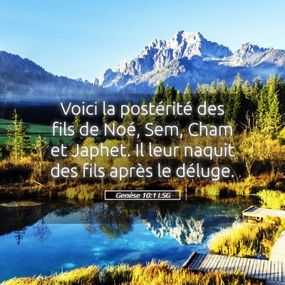 Picture 05 - Genèse 10:1 LSG - Voici la postérité des fils de Noé, Sem, Cham - Bible Verse Picture