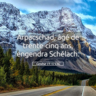 Picture 05 - Genèse 11:12 LSG - Arpacschad, âgé de trente-cinq ans, engendra - Bible Verse Picture